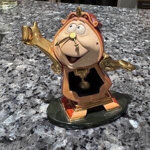 🕰️✨ Rare Vintage Disney Cogsworth Figurine – Beauty & the Beast Magic! ✨🕰️ “